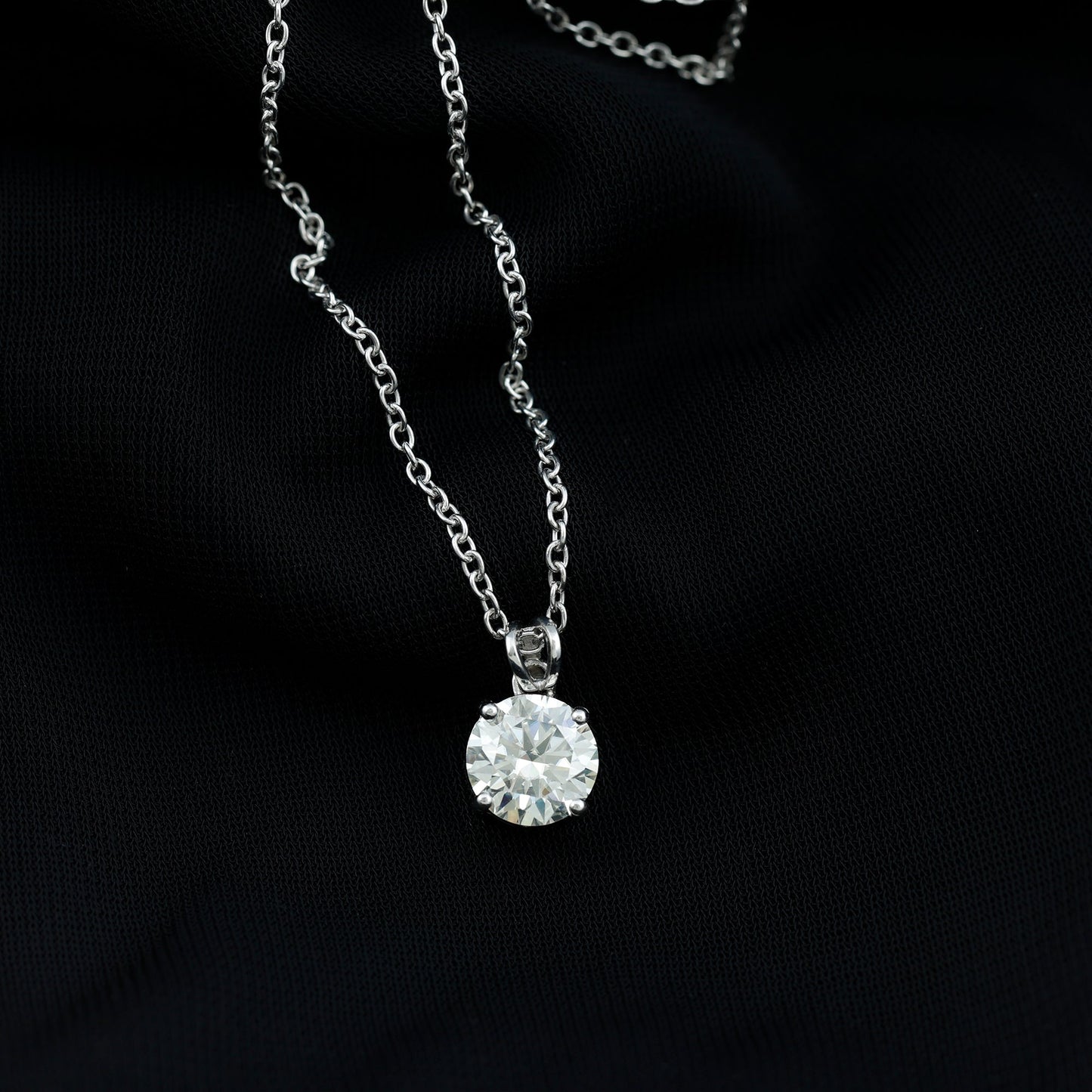 Certified Brilliant Cut Lab Grown 2 Carat Diamond Solitaire Necklace