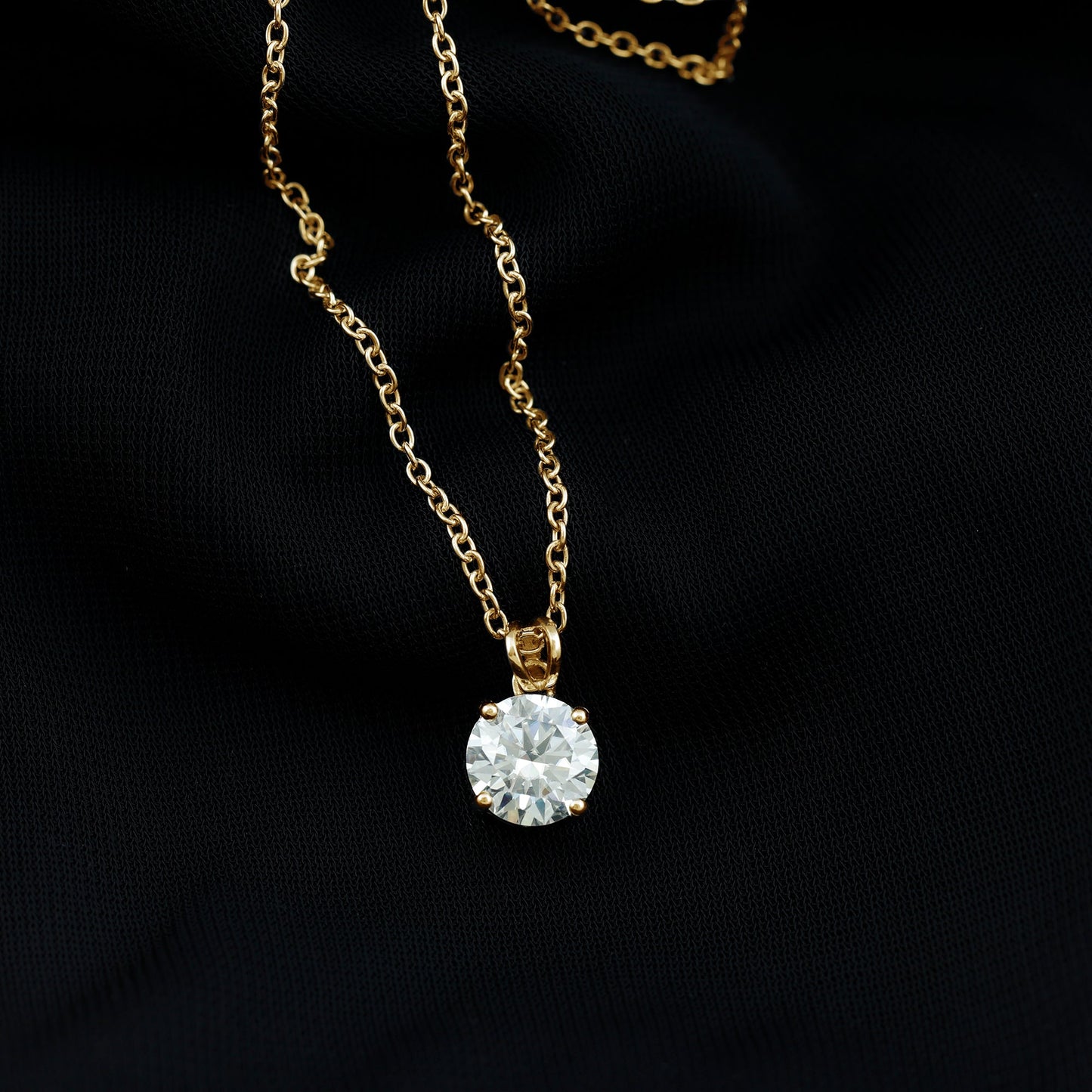 Certified Brilliant Cut Lab Grown 2 Carat Diamond Solitaire Necklace