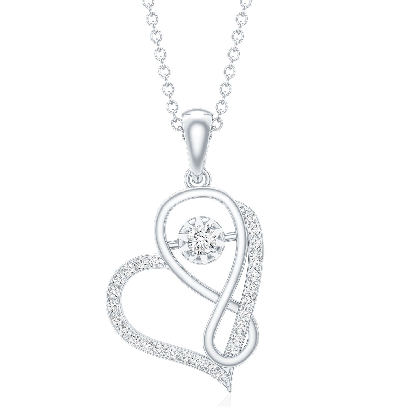 Lab Diamond Infinity Heart Necklace With Certificate