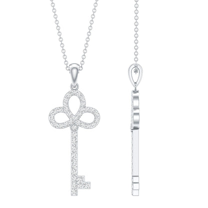 Certified Lab Created Diamond Key To My Heart Necklace