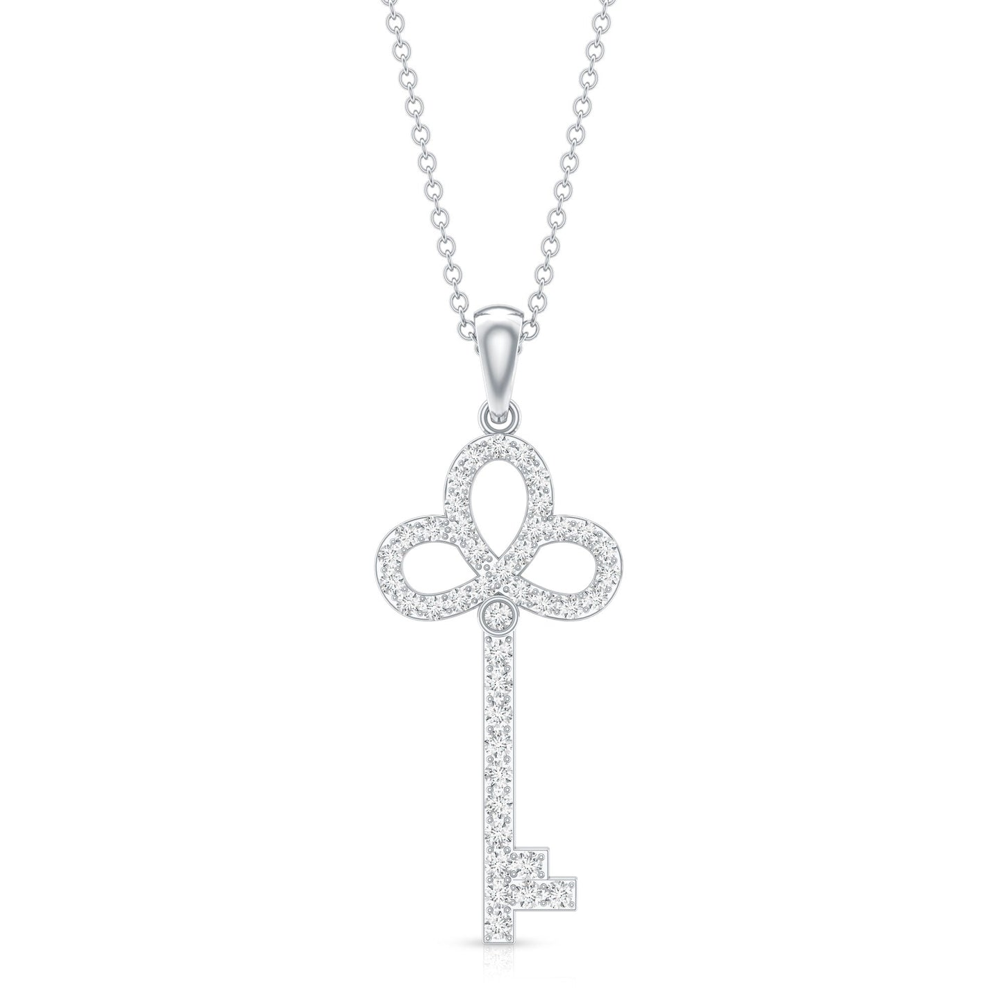 Certified Lab Created Diamond Key To My Heart Necklace