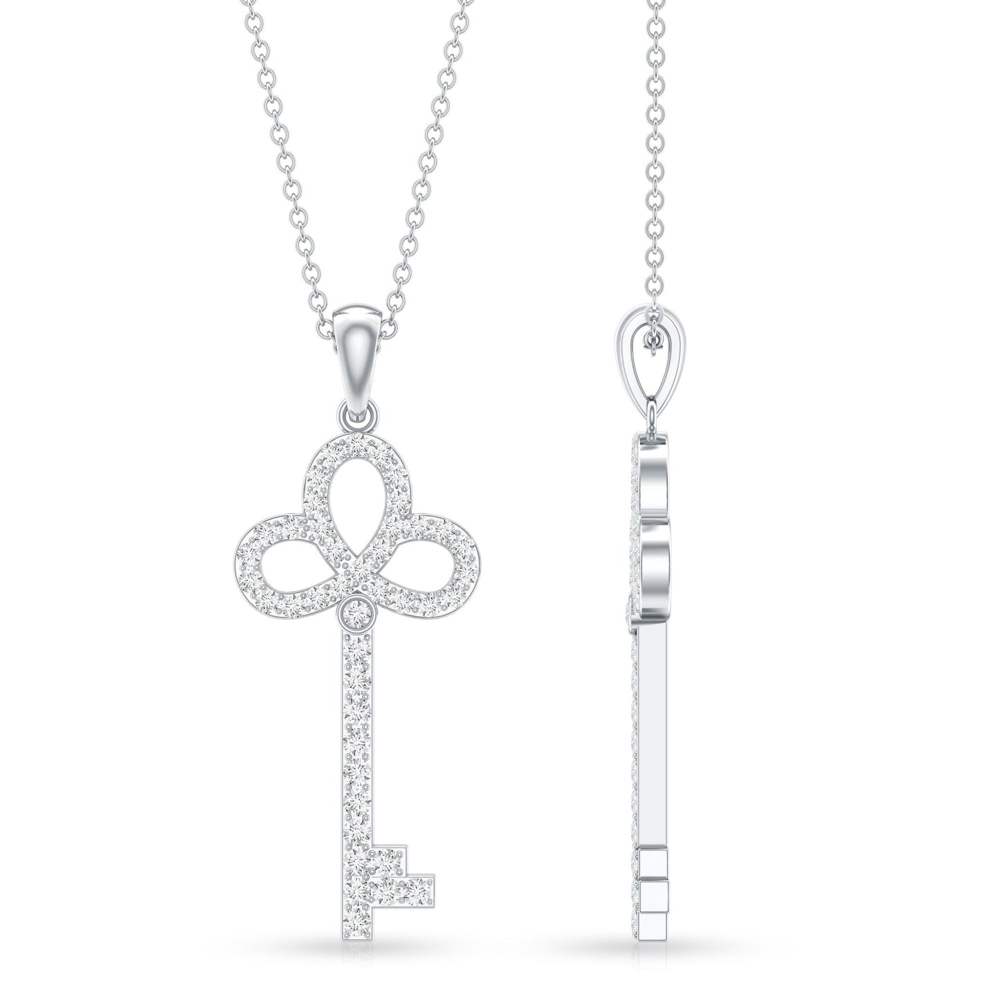 Certified Lab Created Diamond Key To My Heart Necklace
