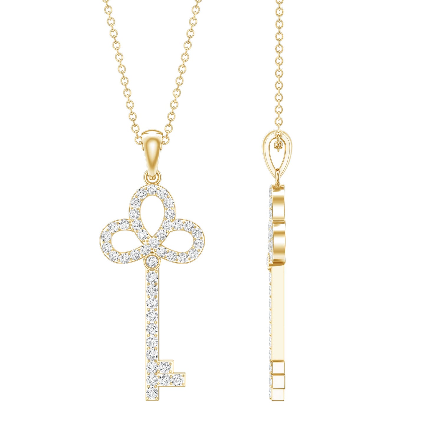 Certified Lab Created Diamond Key To My Heart Necklace
