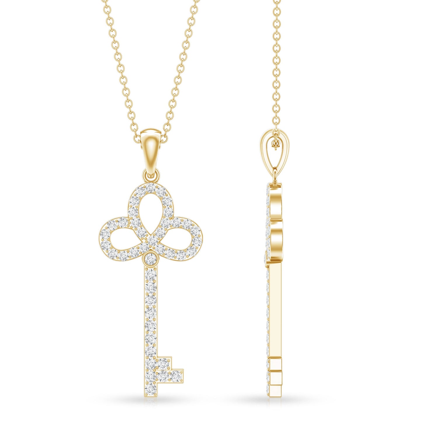 Certified Lab Created Diamond Key To My Heart Necklace