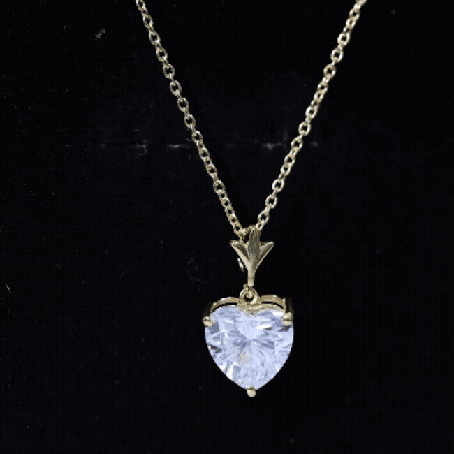 Certified 3.4 Carat Moissanite Heart Necklace for Women