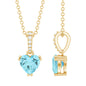 1 Carat Sky Blue Topaz Heart Pendant Necklace with Diamond