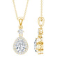 Pear Shaped 1.3 Carat Moissanite Pendant Necklace with Halo