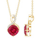 Certified Cushion Cut 2 Carat Lab Grown Ruby Infinity Necklace with Chain