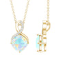 Cushion Cut 1.87 Carat Ethiopian Opal Infinity Necklace with Silver Chain