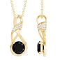 1 Carat Black and White Diamond Infinity Necklace with Silver Chain