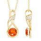 1 Carat Lab Grown Orange Sapphire Infinity Pendant Necklace with Diamond
