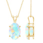 5.63 Carat Oval Shaped Huge Ethiopian Opal Necklace with Chain