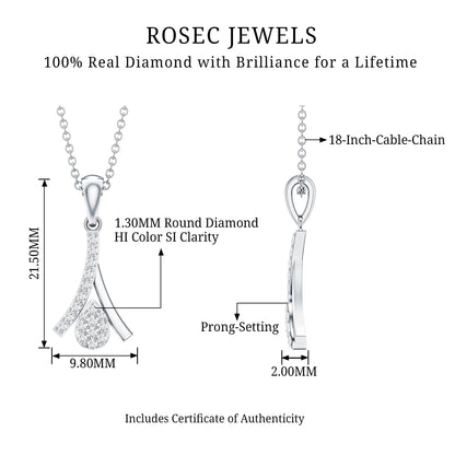 Certified Round Cut Diamond Cluster Necklace