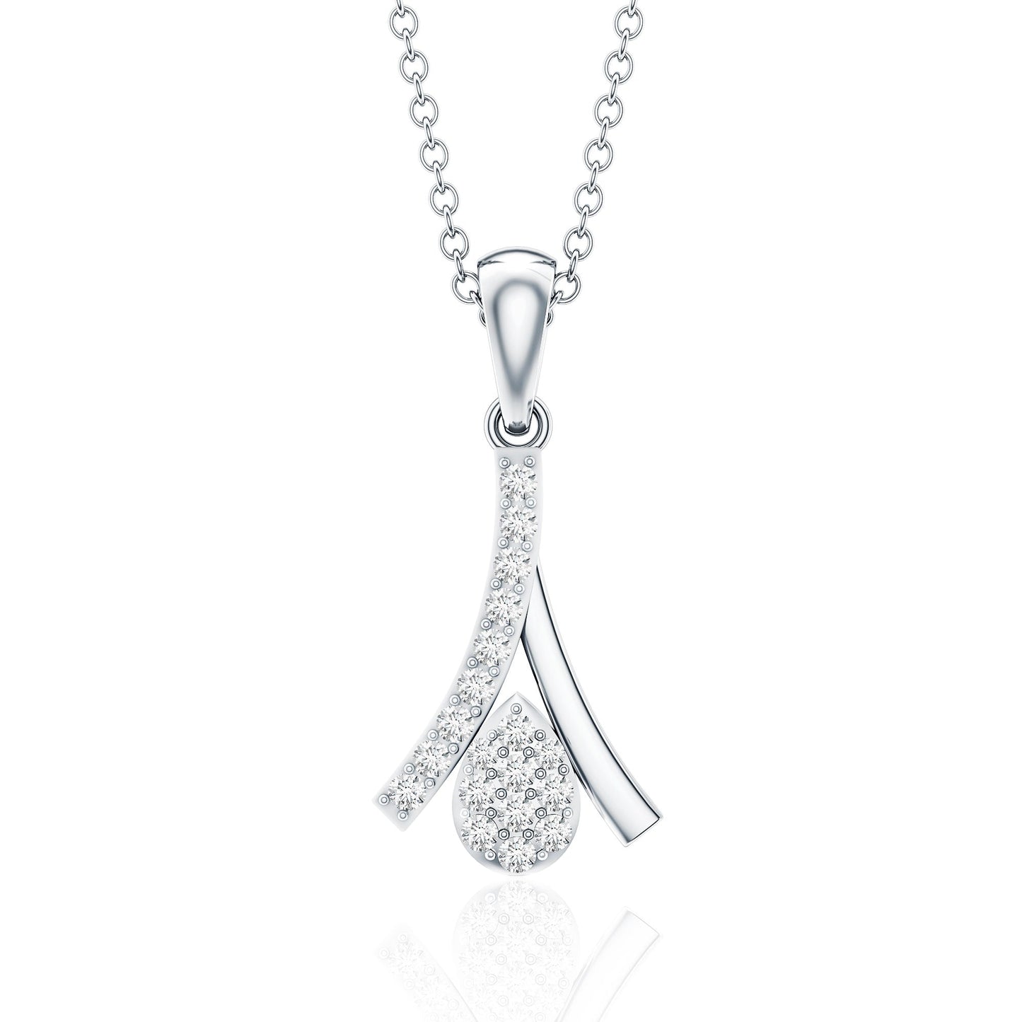 Certified Round Cut Diamond Cluster Necklace