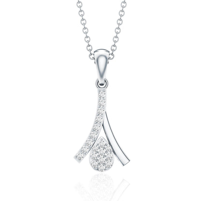 Certified Round Cut Diamond Cluster Necklace