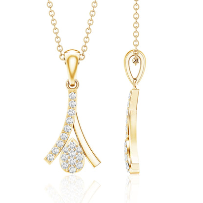 Certified Round Cut Diamond Cluster Necklace