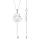Certified Moissanite Vintage Key Pendant Necklace