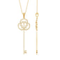 Certified Moissanite Vintage Key Pendant Necklace
