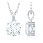 Certified 2 Carat Moissanite Solitaire Pendant Necklace With Chain