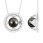 8 Carat Solitaire Tahitian Pearl and Diamond Flower Necklace