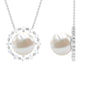 Freshwater Pearl Solitaire Necklace with Diamond Halo