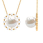Freshwater Pearl Solitaire Necklace with Diamond Halo