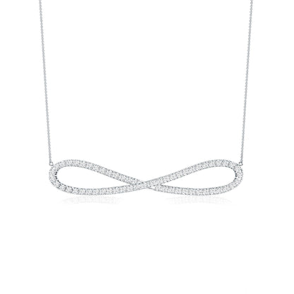 Pave Set Moissanite Infinity Necklace with Certificate