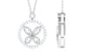 Certified Moissanite Butterfly Pendant Necklace For Her