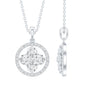 Simple Moissanite Flower Pendant with Halo