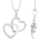 Certified Moissanite Twin Heart Pendant Necklace
