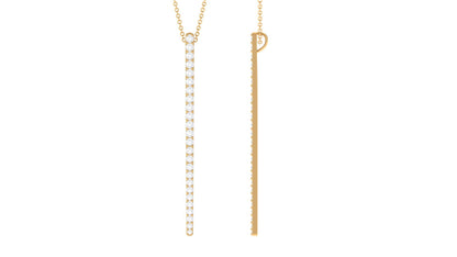 Certified Moissanite Bar Dangle Pendant