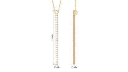 Certified Moissanite Bar Dangle Pendant