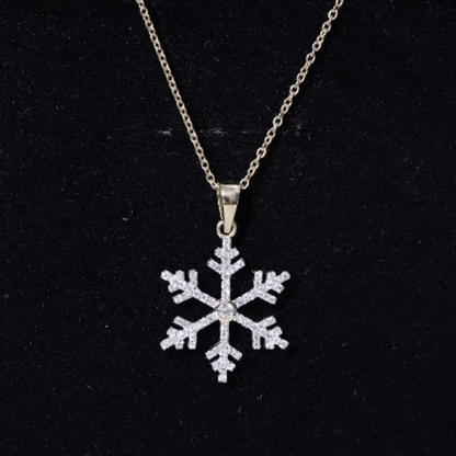 Certified Moissanite Frozen Snowflake Pendant Necklace