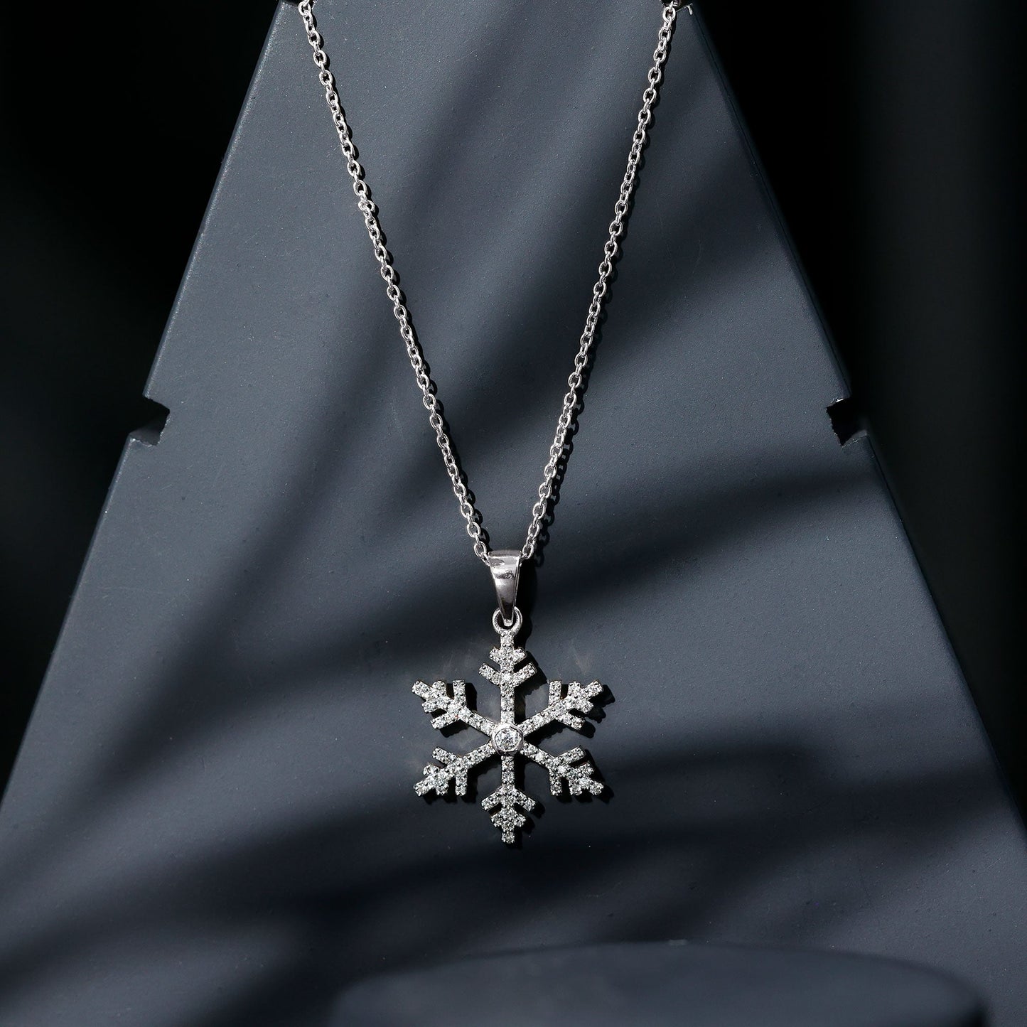 Certified Moissanite Frozen Snowflake Pendant Necklace