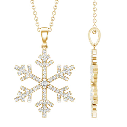 Certified Moissanite Frozen Snowflake Pendant Necklace