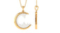 C Initial Necklace with Moissanite Cluster