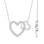 Certified Moissanite Double Heart Necklace for Women