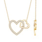 Certified Moissanite Double Heart Necklace for Women