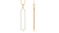Elongated Hexagonal Moissanite Pendant Necklace with Certificate
