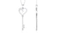 Certified Pave Set Moissanite Heart and Key Pendant for Women