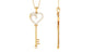 Certified Pave Set Moissanite Heart and Key Pendant for Women