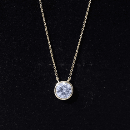 2 Carat Certified Moissanite Solitaire Necklace in Bezel Setting