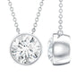 2 Carat Certified Moissanite Solitaire Necklace in Bezel Setting