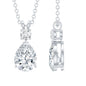 Certified Round and Pear Shaped Moissanite Two Stone Pendant