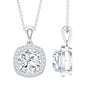 Certified 3 Carat Cushion Cut Moissanite Pendant