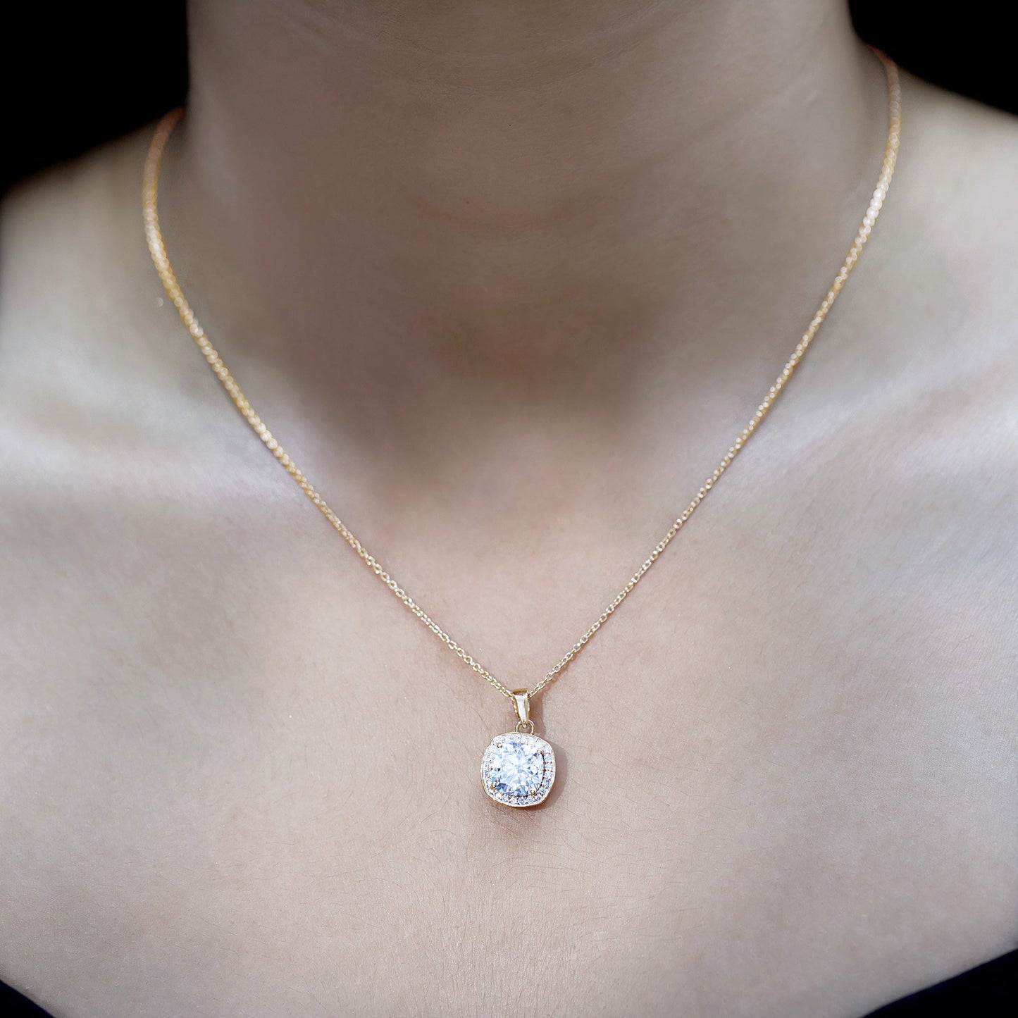 Certified 3 Carat Cushion Cut Moissanite Pendant