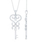Vintage Looking Moissanite Key Pendant Necklace for Women
