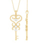Vintage Looking Moissanite Key Pendant Necklace for Women
