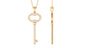 Classic Moissanite Key Charm Necklace with Certificate