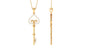 Vintage Inspired Certified Moissanite Heart and Key Necklace